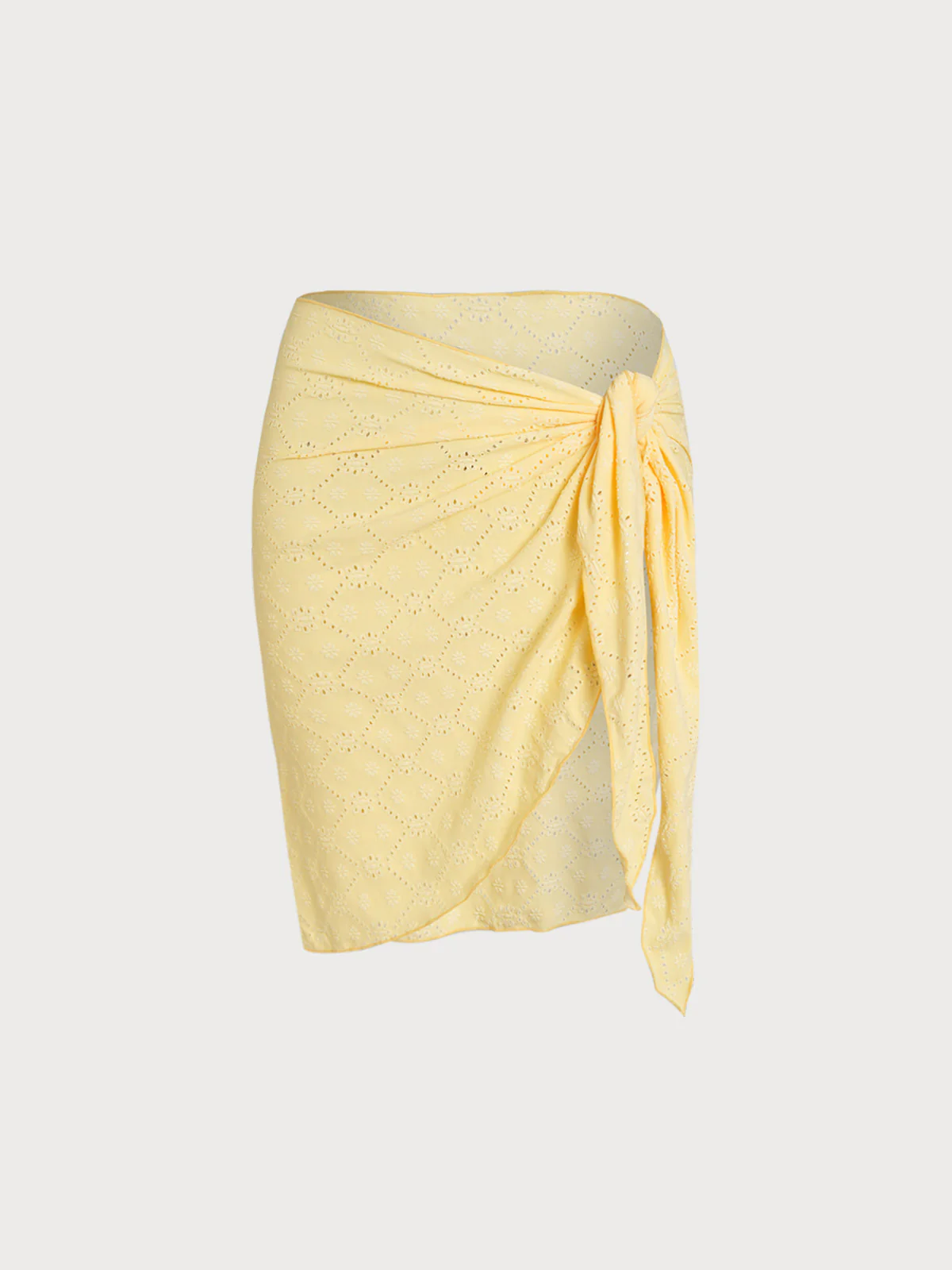 Yellow Floral Geometric Cover-Up Skirt - Image 6