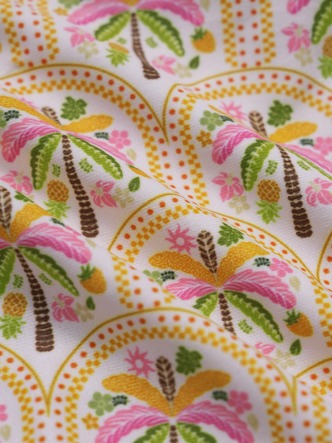 Yellow Floral Tree Print Contrast Twist Bikini Set - Image 9