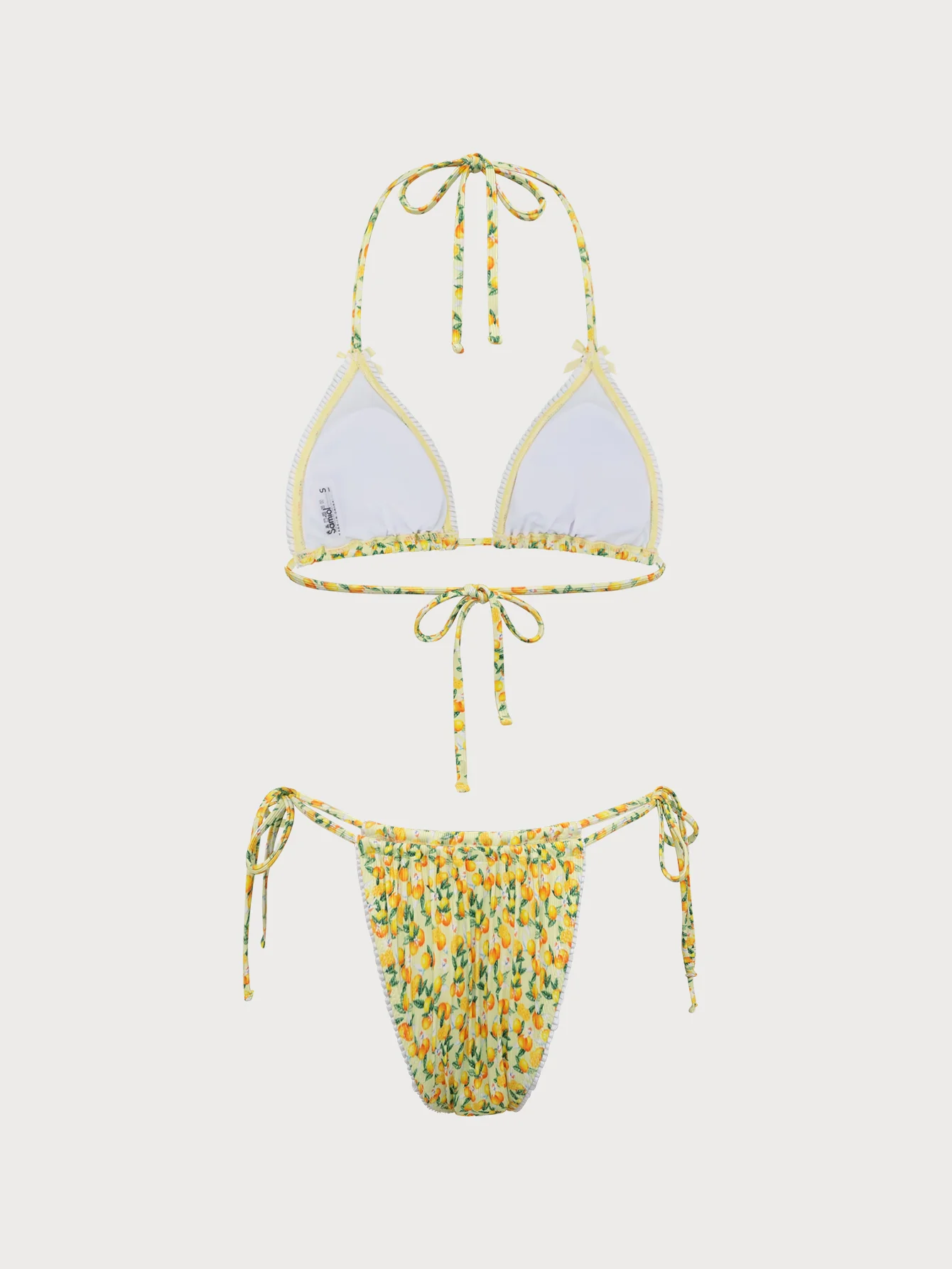 Yellow Pit Print Bikini Set - Image 3
